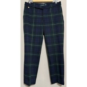 Lauren Ralph Lauren Women's PL Plaid Pants Black Green Blue Preppy Academia
